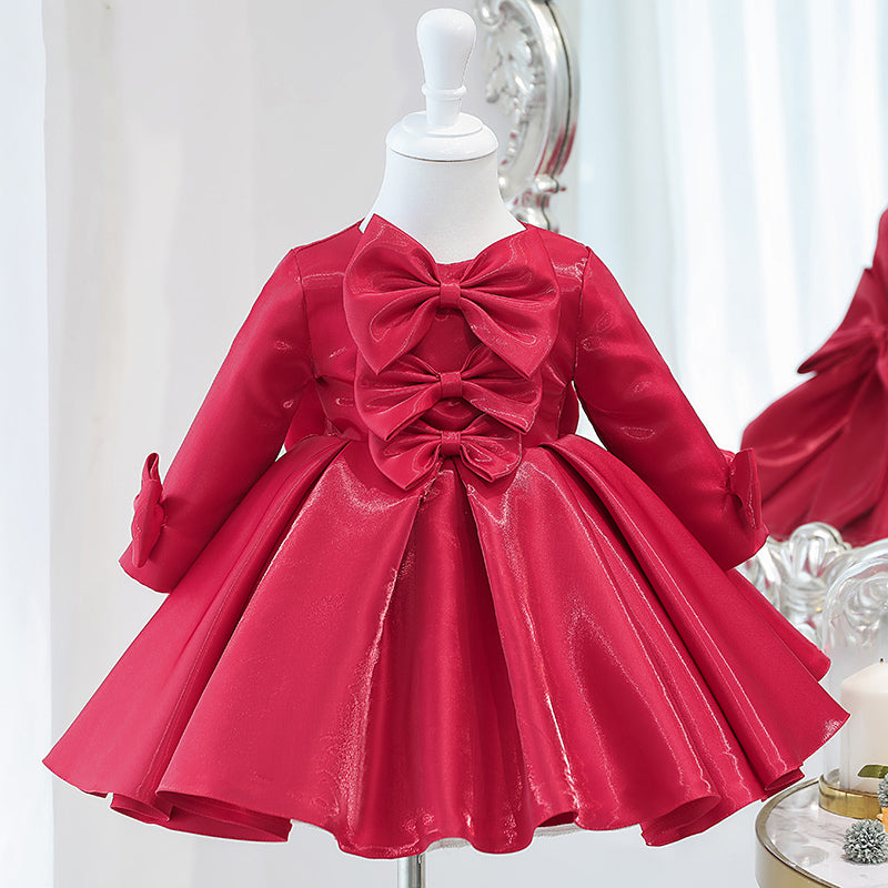 Baby Girl Dress Toddler Autumn Winter Princess Dress Bow Knot Birthday Party Dress