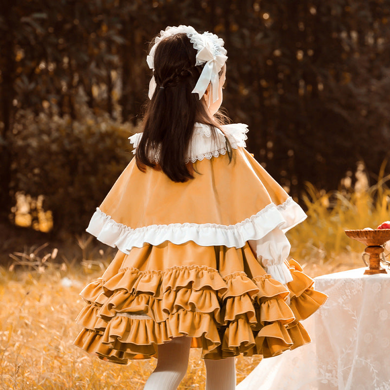 Baby Girl Dress Little Girl Party Elegant Lolita Velvet Fluffy Princess Dress