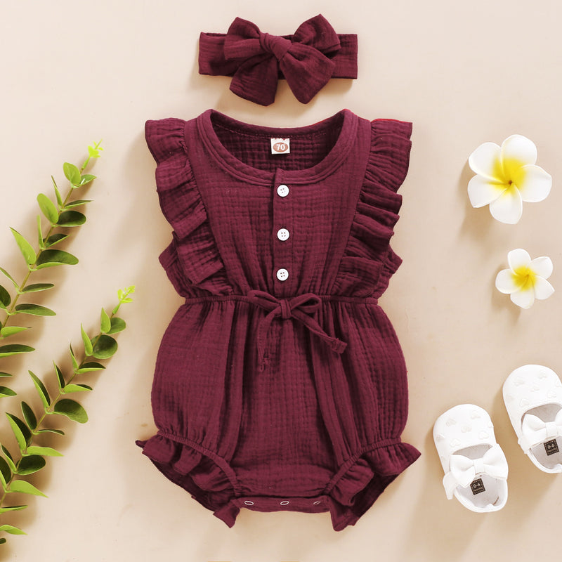 Baby girl cute ruffled jumpsuit princess Dress