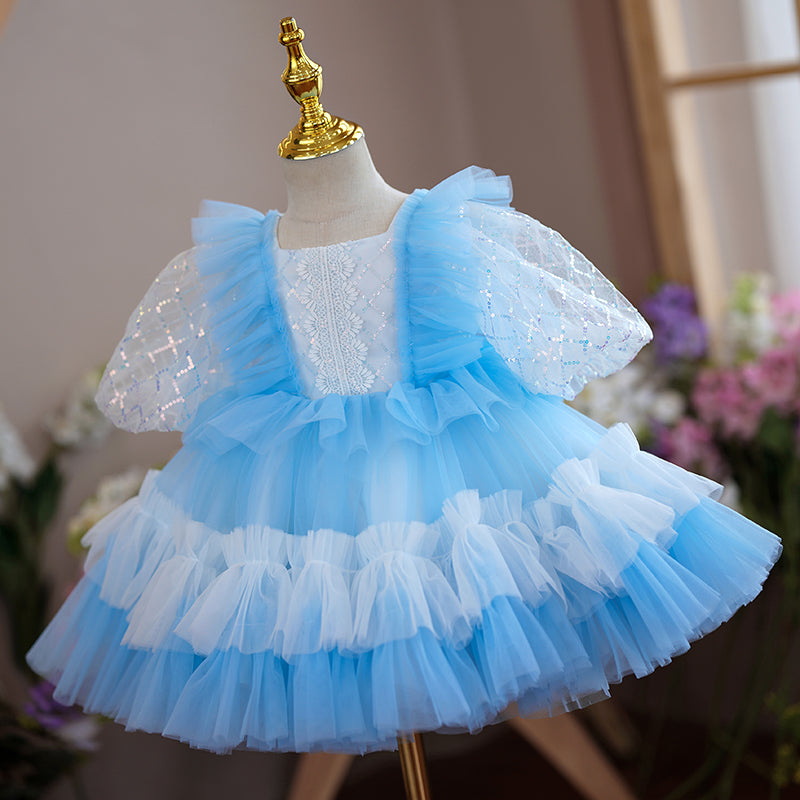 Toddler Ball Gowns Little Girl Summer Fluffy Cake Princess Party Communion Dress
