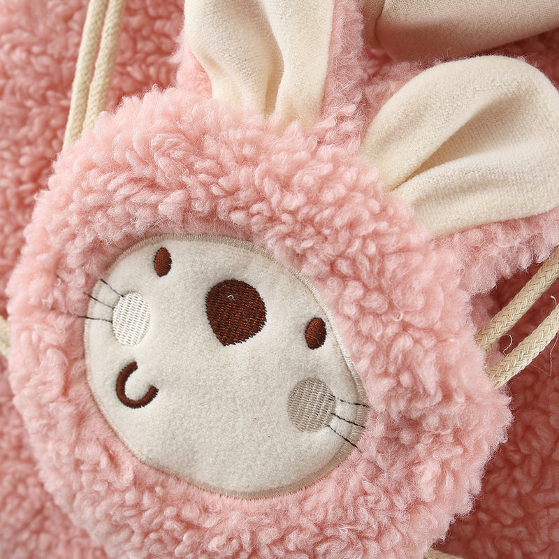 Cute Baby Girls Bunny Bag Warm Winter Jacket