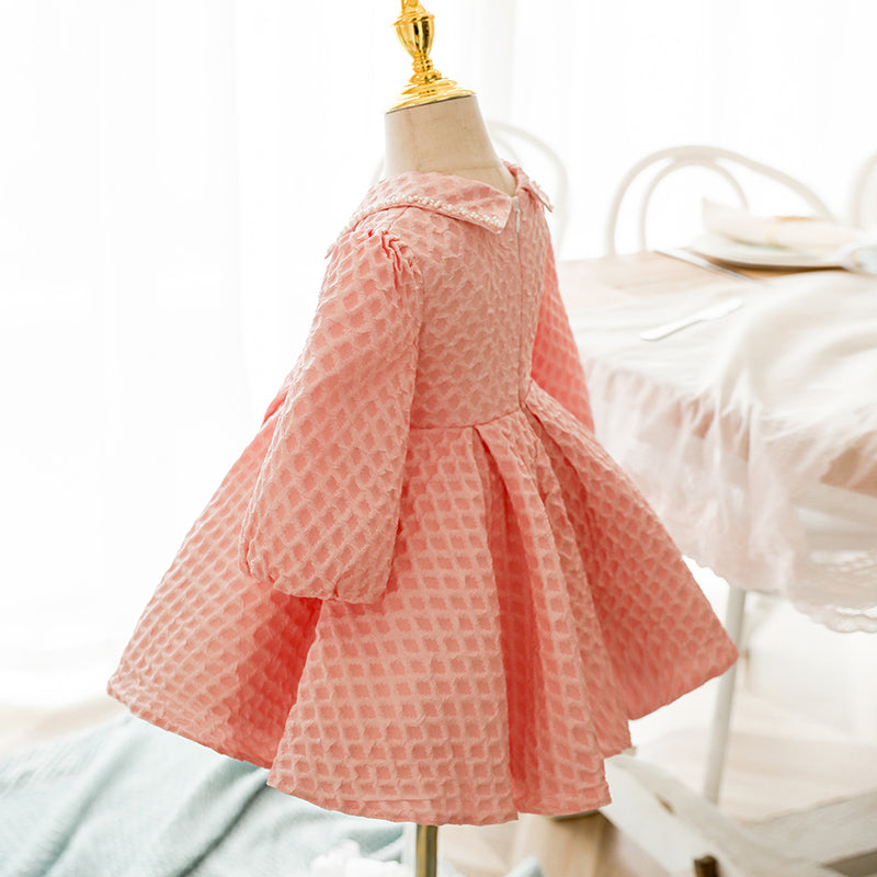 Baby Girl Dress Toddler Prom Formal Elegant Pink Bow Birthday Party Dress