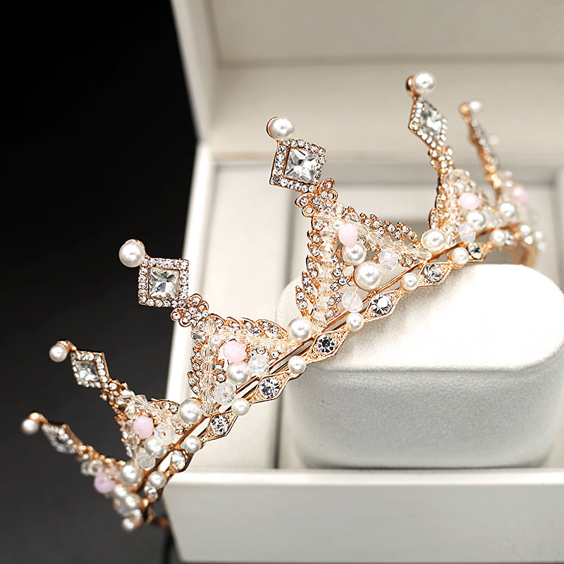 Elegant Girls Pearl Crystal Crown