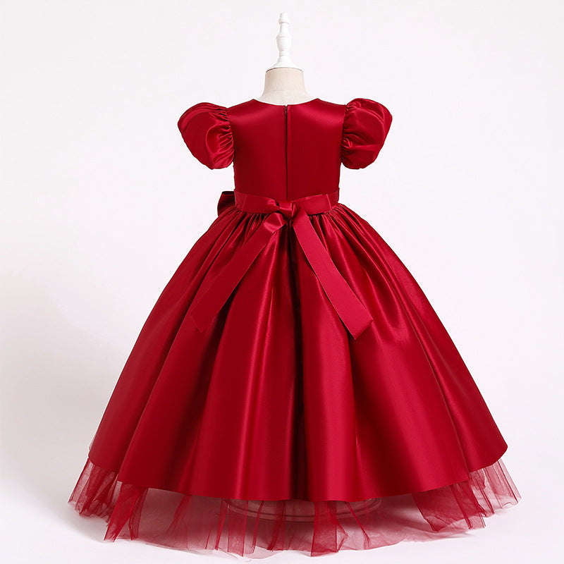 big red puffy dresses Wine Red Puffy Sleeves Sweetheart Party Dress,Wine Red Long Prom Dress Cutedressy