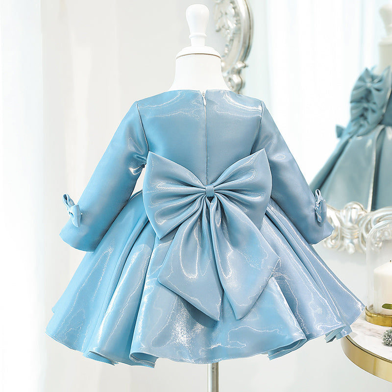 Baby Girl Dress Toddler Autumn Winter Princess Dress Bow Knot Birthday Party Dress