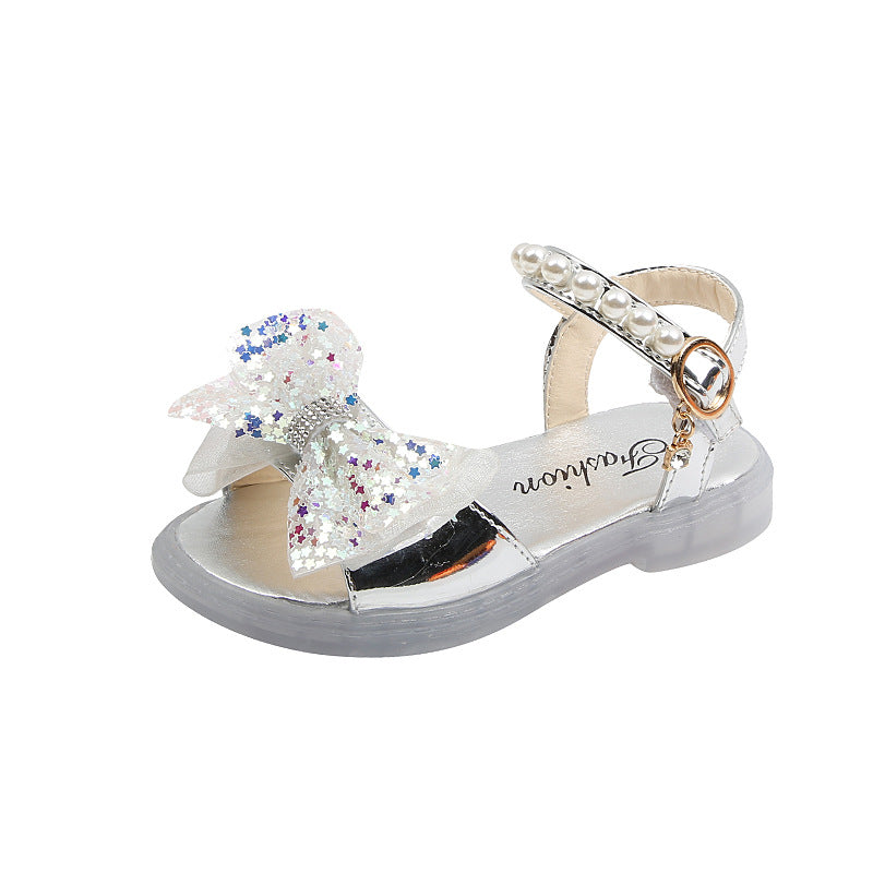 Girls Sequins Bow-knot Beach Princess Sandals