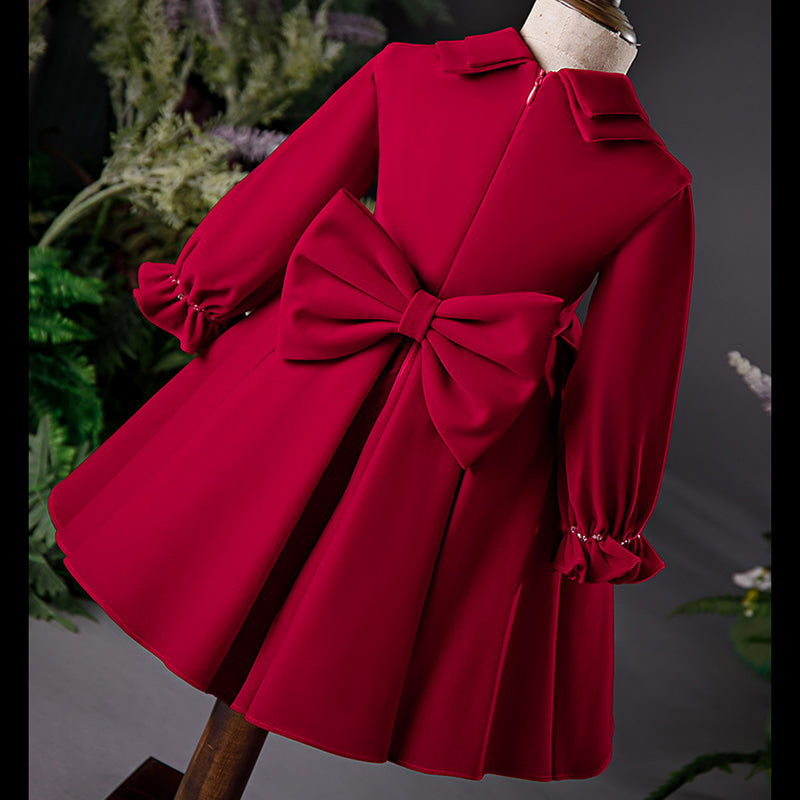 Flower Girl Dresses - Girl Christmas Dress Baby Girl Birthday Dresses Girl Autumn Elegant Red Long Sleeve Princess Dress, Red / 1-2 Years (90cm) Flower Girl Dresses - Girl Christmas Dress Baby Girl Birthday Dresses Girl Autumn Elegant Red Long Sleeve Princess Dress, Red / 1-2 Years (90cm)
