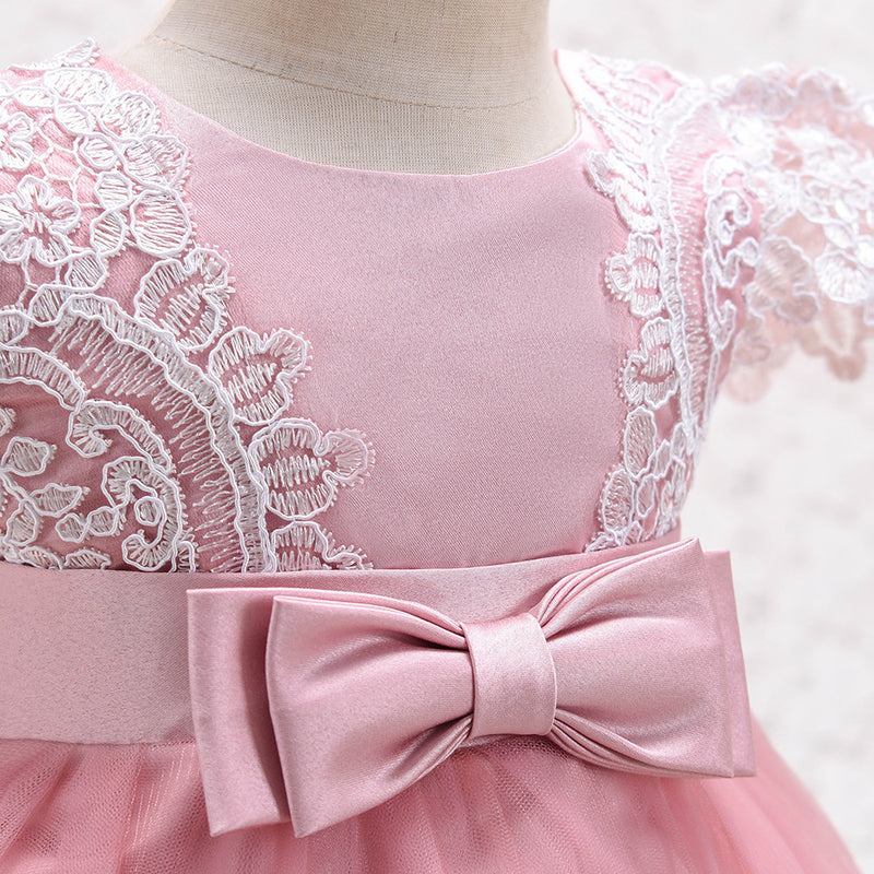 Baby Girl Formal Princess Dresses Easter Dresses Toddler Summer Lace Bow Cute Ball Gowns Birthday Dresses