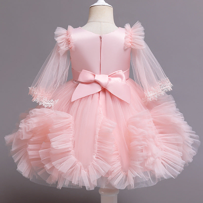 Baby Girl Pageant Princess Dresses Infant Summer Puffy Birthday Party Dresses