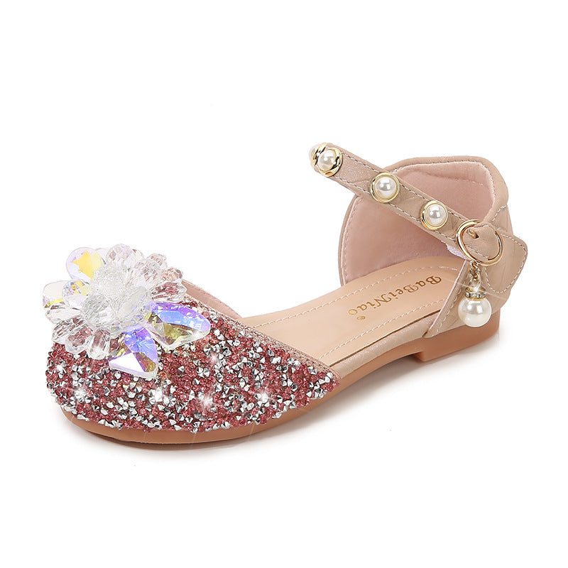 Girl Elegant Sequin Beads Princess Shoes