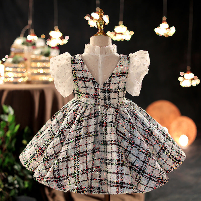 Baby Girl Formal Party Dresses Girl Summer Vintage Sweet Sequin Princess Dress