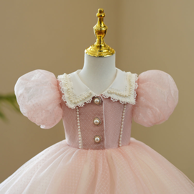 Baby Girl Birthday Party Dress Pink Cute Pageant Princess Dress