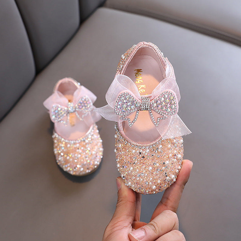 Summer Baby Girl Rhinestone Ribbon Princess Shoes
