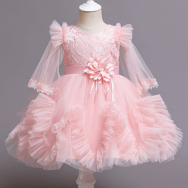 Baby Girl Pageant Princess Dresses Infant Summer Puffy Birthday Party Dresses