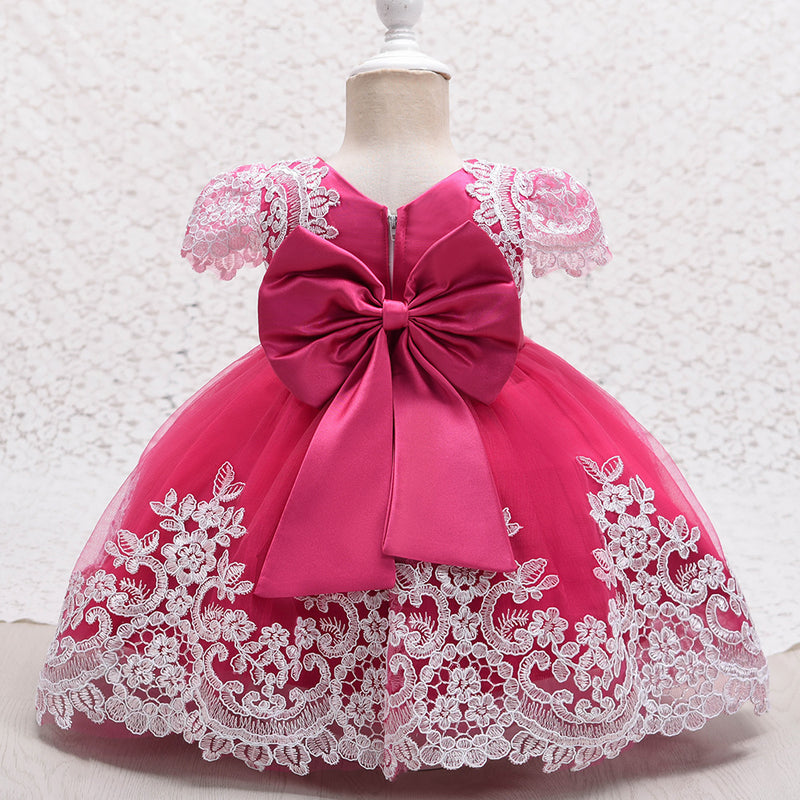 Baby Girl Formal Princess Dresses Easter Dresses Toddler Summer Lace Bow Cute Ball Gowns Birthday Dresses