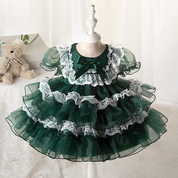 Baby Girl Summer Princess Party Dress Flowers Puffy Birthday Cake Dress