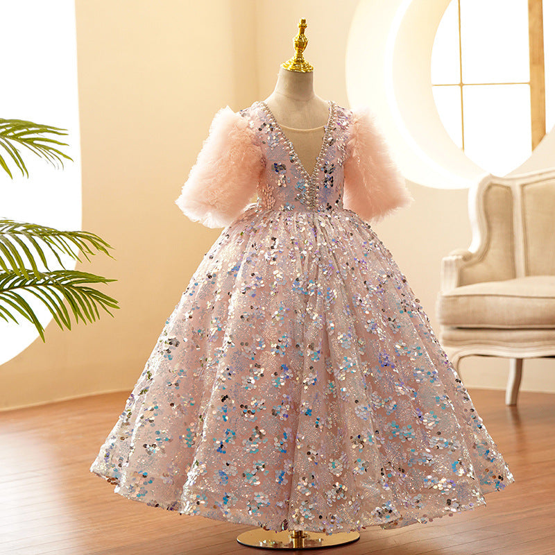 pink sparkly dress girls Pink Sequin Sparkly Dress for Girls
