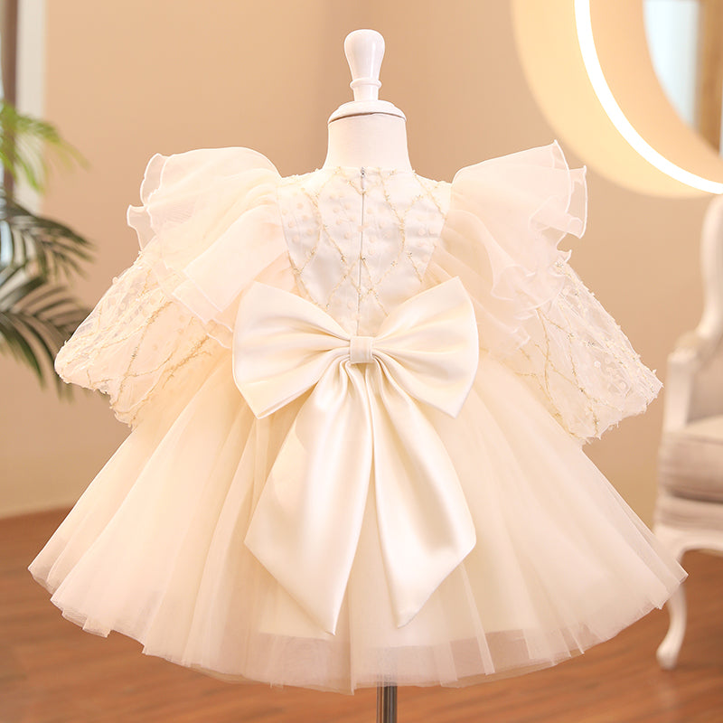 Baby Girl Dress Toddler Ball Gowns Pageant Baptism Puff Sleeve Princess Dress