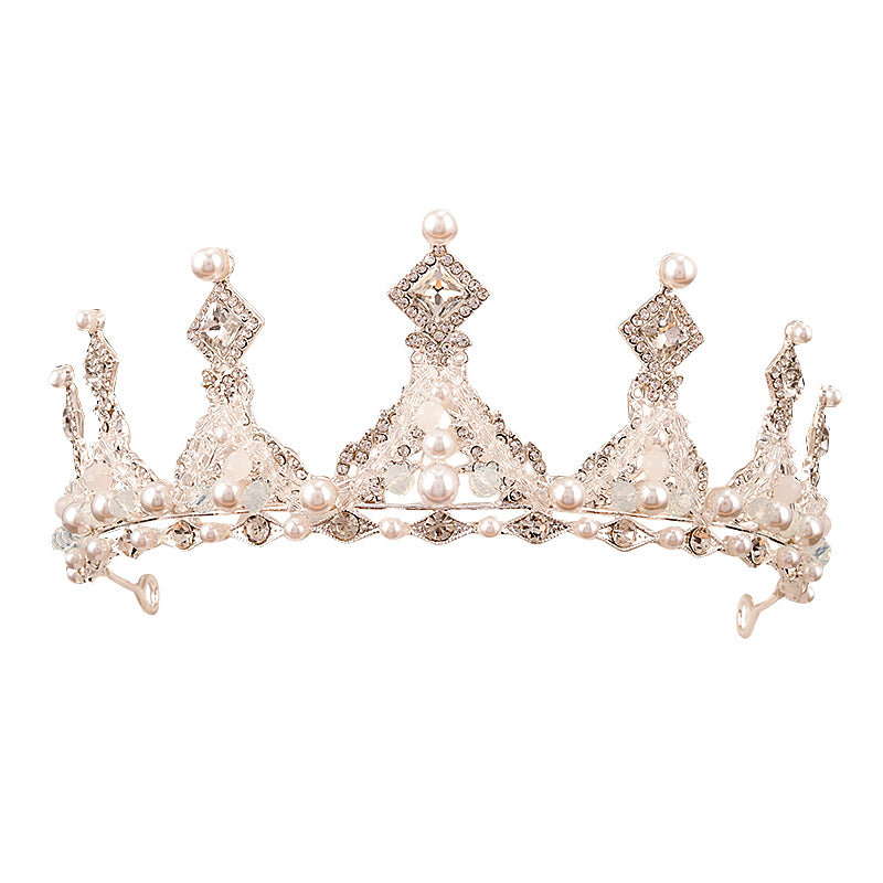 Elegant Girls Pearl Crystal Crown