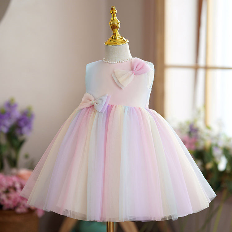 Baby Girl Easter Dress Princess Dress Summer Bow Sleeveless Puffy Birthday Party Dress