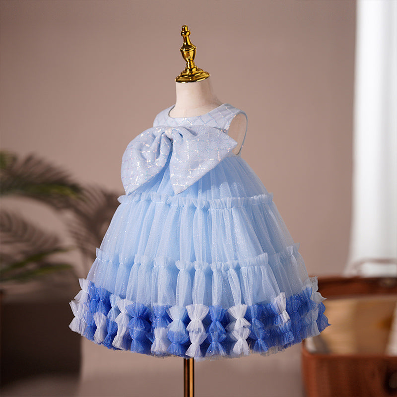 Baby Girl Dress Toddler Ball Gowns Summer Big Bow Sleeveless Party Princess Dress, Blue / 2-3 Years (100cm) Baby Girl Dress Toddler Ball Gowns Summer Big Bow Sleeveless Party Princess Dress, Blue / 2-3 Years (100cm)