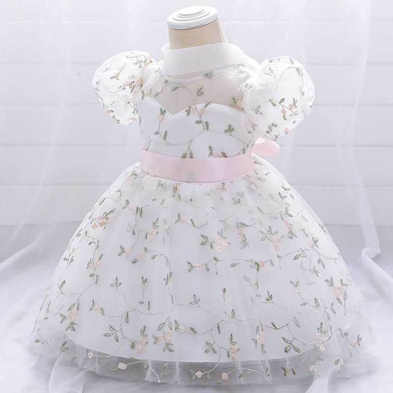 Baby Girl Floral Puffy Birthday Cake Dress Flower Girl Dresses