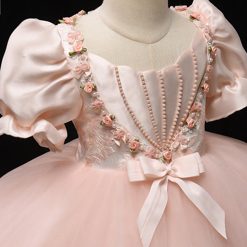 Elegant Flower Girl Wedding Pink Princess Dress marryshe