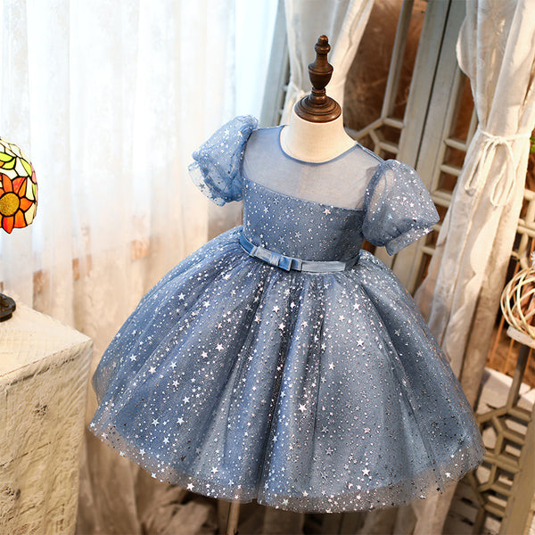 Baby Girl First Communion Dress Girl Summer Stars Fluffy Formal Princess Party Dress