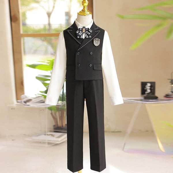 Boys Summer Wedding Birthday Vest Suit Set