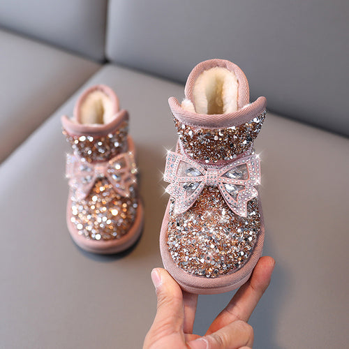 Winter Baby Plus Velvet Warm Non-slip Sequins Boots