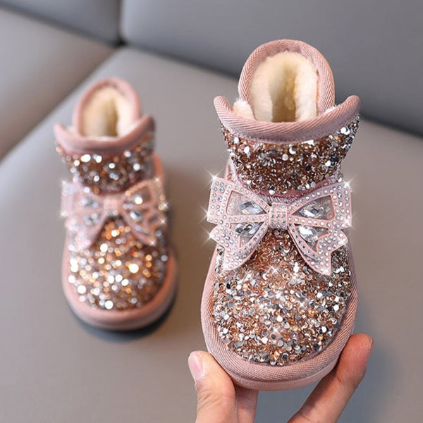 Winter Baby Plus Velvet Warm Non-slip Sequins Boots