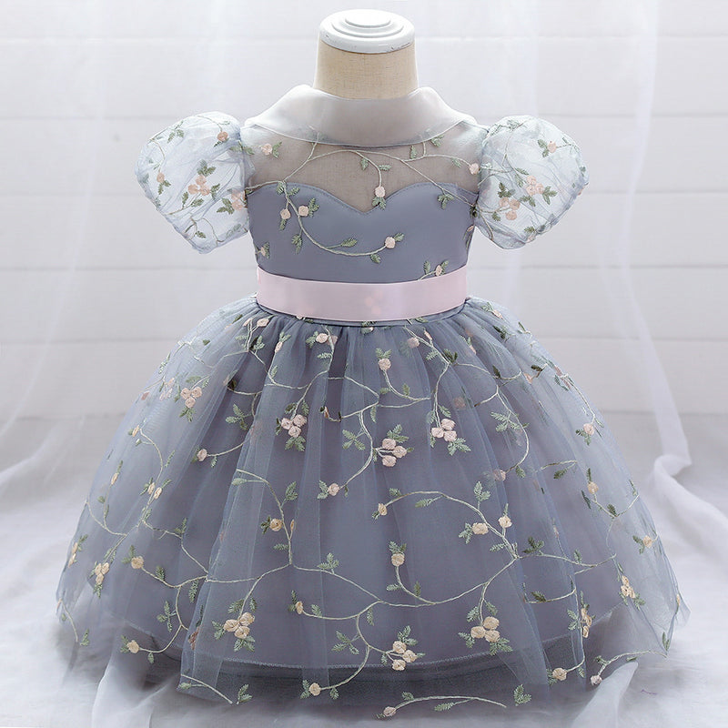 Baby Girl Floral Puffy Birthday Cake Dress Flower Girl Dresses