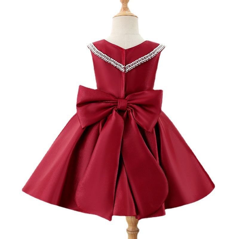 Girl Christmas Dress Toddler Flower Dress Girl Princess Dress Summer Red Puffy Cake Pageant Dress