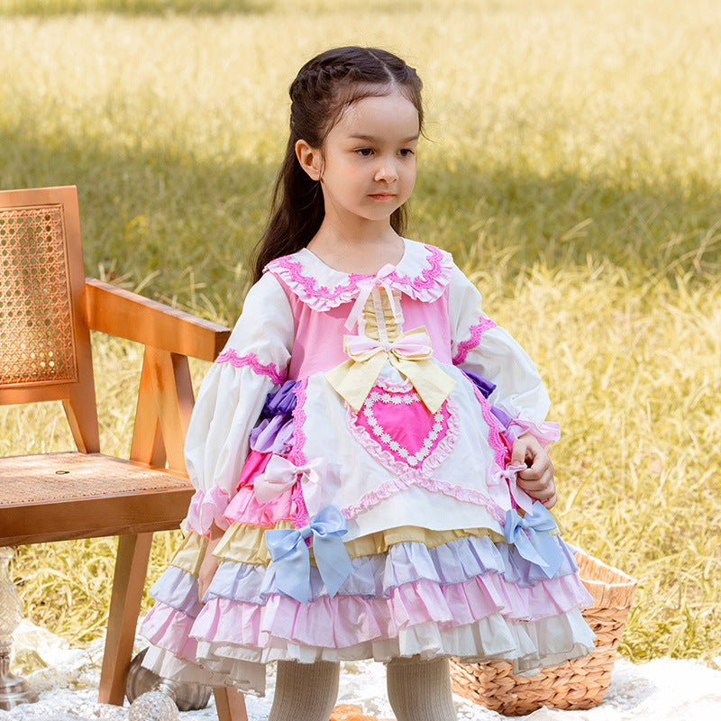 Toddler Ball Gowns Girl Party Multicolor Lolita Elegant Velvet Puffy Princess Dress