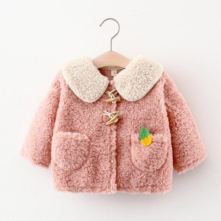 Baby Girls Horn button Warm Winter Jacket