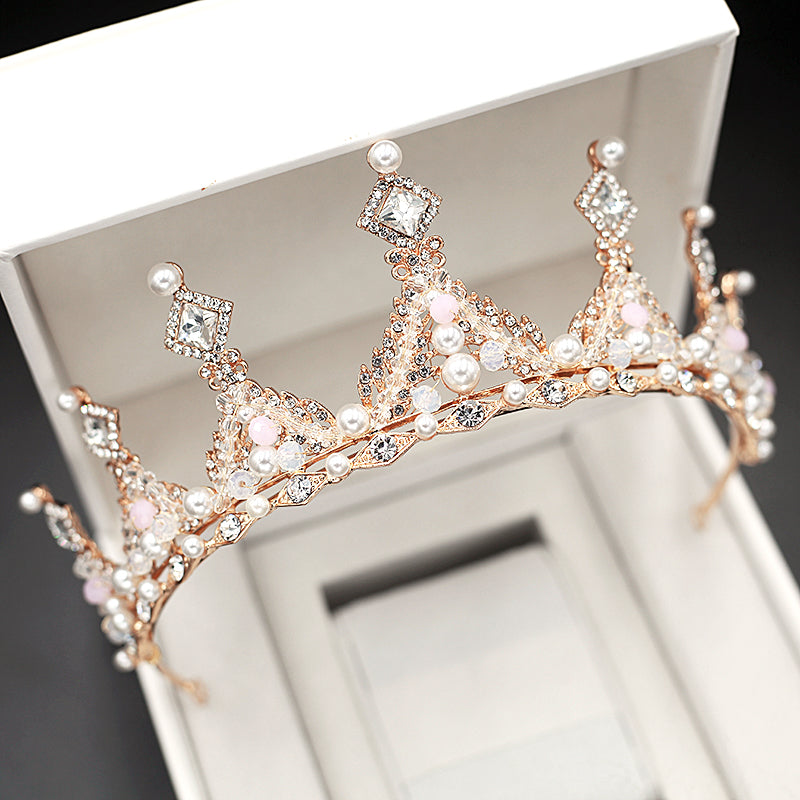 Elegant Girls Pearl Crystal Crown