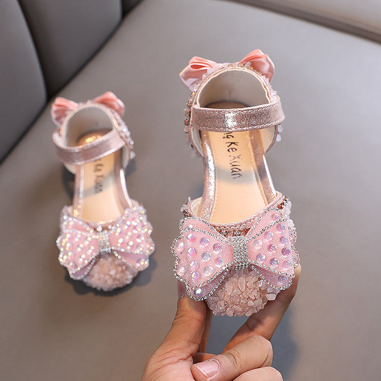 Baby Girl Summer Bow-knot Pearl Princess Sandals Beach Shoes