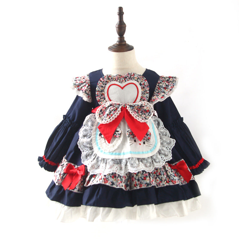 Baby Girl Dress Toddler Autumn Lolita Lace Long Sleeve Puffy Princess Dress