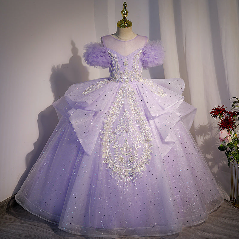 Elegant Girl Sequins Purple Birthday Party Princess Dress marryshe Elegant Girl Sequins Purple Birthday Party Princess Dress marryshe
