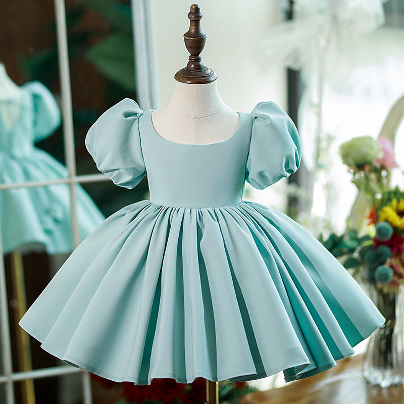 Baby Girl Birthday Party Dress Toddler Summer Puff Sleeves Wedding Princess Dress, Blue / 0-1 Year (80cm) Baby Girl Birthday Party Dress Toddler Summer Puff Sleeves Wedding Princess Dress, Blue / 0-1 Year (80cm)