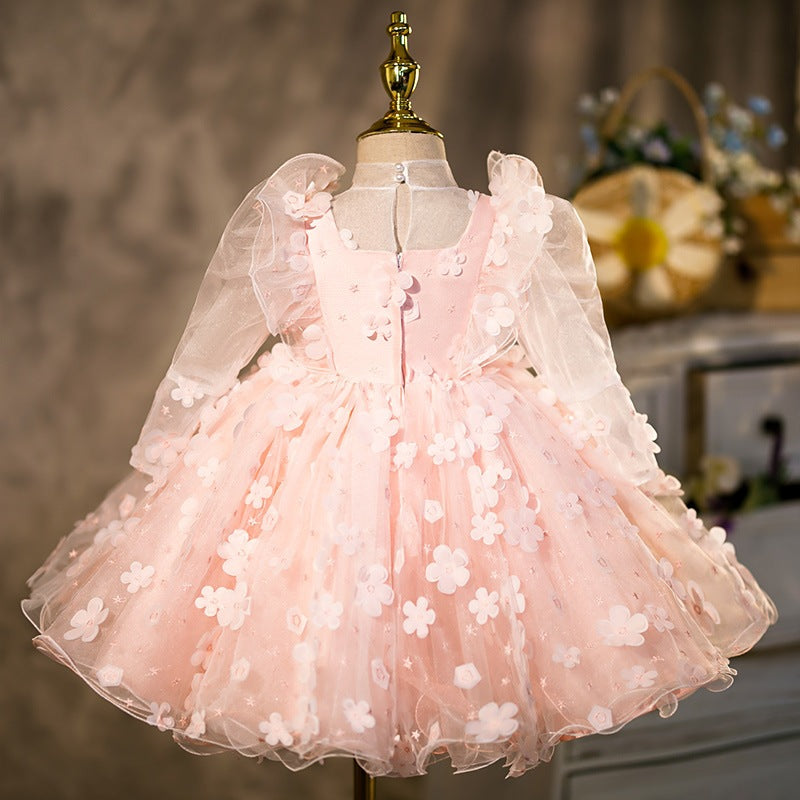 Girl Christmas Dress First Communion Dress Girls Long Sleeve Flower Girl Dress Baby Girl Formal Princess Dresses
