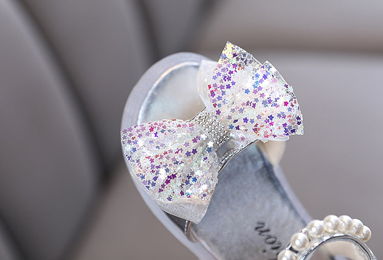 Girls Sequins Bow-knot Beach Princess Sandals