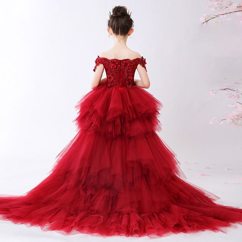 Girls Pageant Princess Dresses Baby Girl Summer Embroidery Puffy