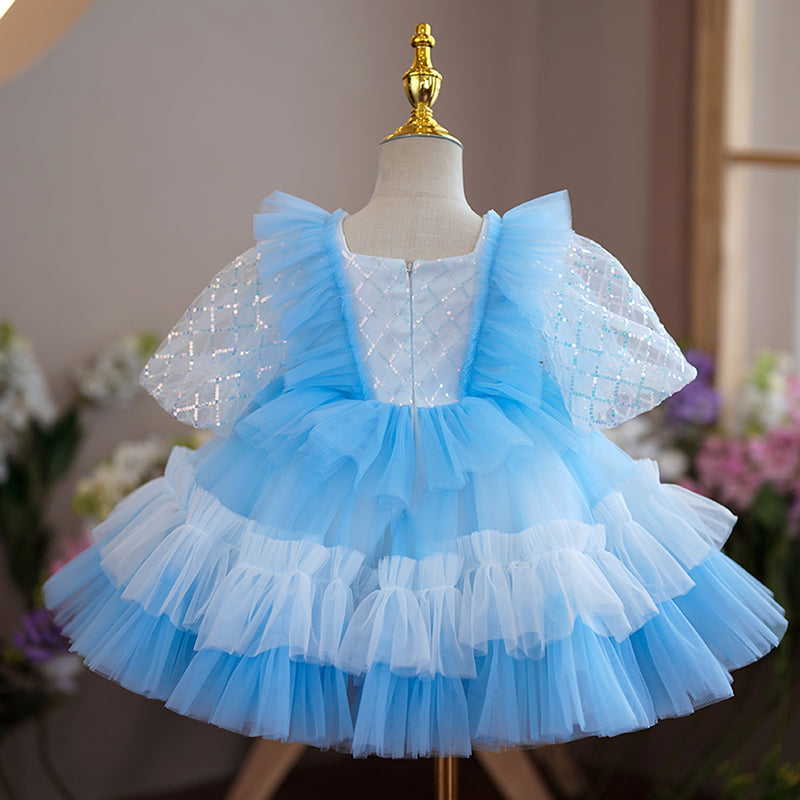 Toddler Ball Gowns Little Girl Summer Fluffy Cake Princess Party Communion Dress