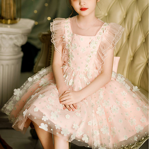 Toddler Ball Gowns Girl Summer Sleeveless Flower Girl Dress Birthday Party Christmas Dress