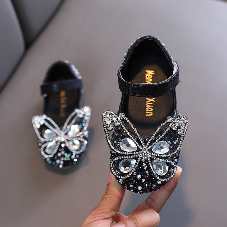 Summer Baby Girls Butterfly Rhinestone Princess Shoes