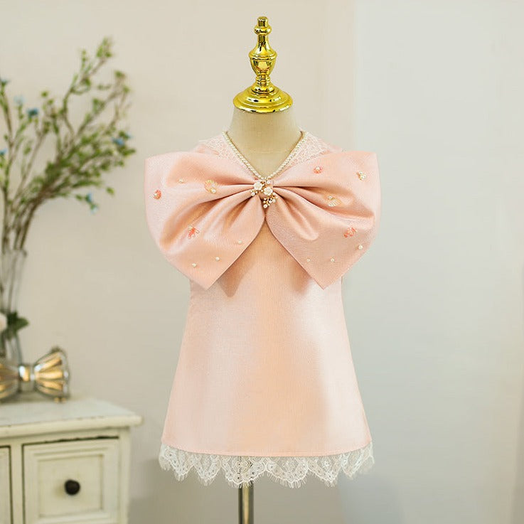 Baby Girl Dress Toddler Big Bow Puffy Birthday Party Dress