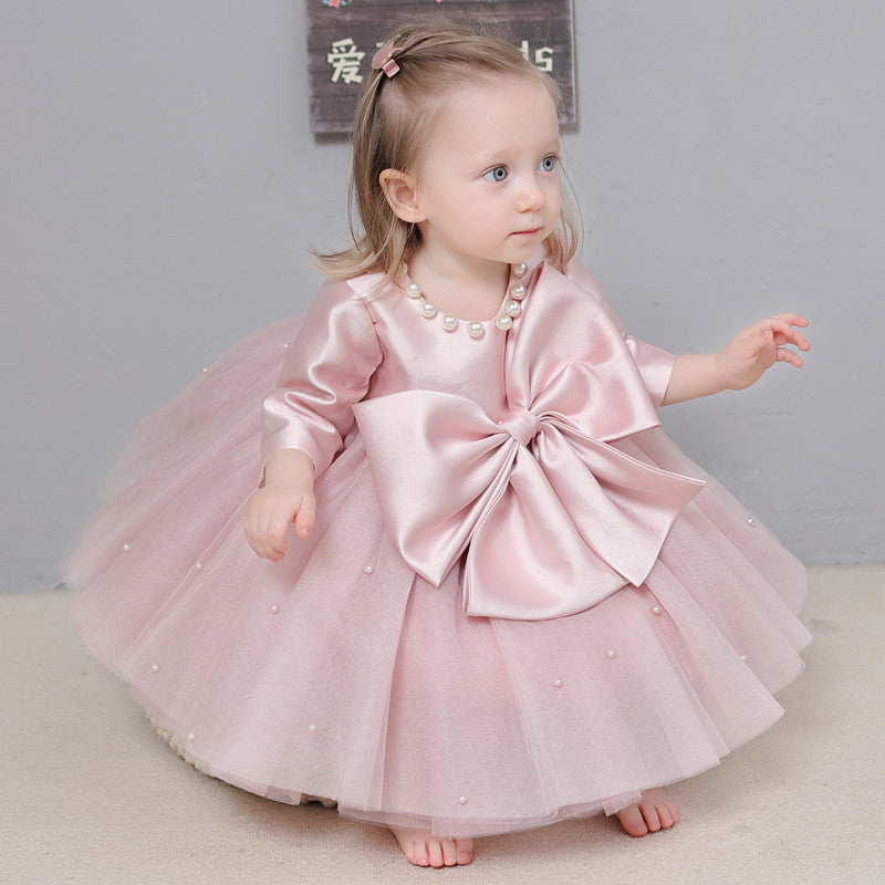 Baby Girl Bow Formal Princess Dress Toddler Birthday Party Dress Girl Formal Princess Dresses