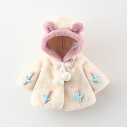 Winter Baby Girls Princess Fur Hoodie