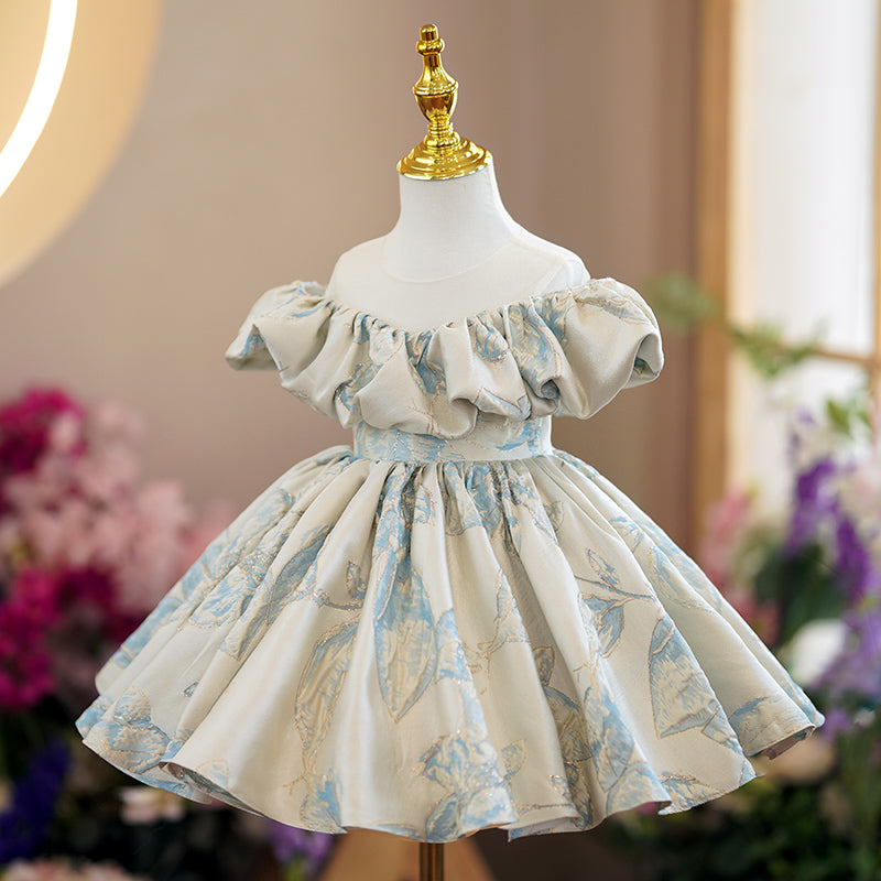 Baby Girl Dress Toddler Ball Gowns Vintage Print Off Shoulder Princess Dress, Light Gray / 7-8 Years (140cm) Baby Girl Dress Toddler Ball Gowns Vintage Print Off Shoulder Princess Dress, Light Gray / 7-8 Years (140cm)
